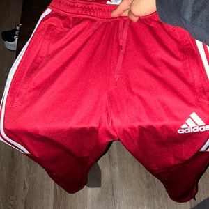 red adidas Mens Straight Track pant